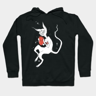 Cute Creepy Monster Cat, Dark Goth Art Hoodie